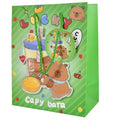 Bolsa de papel para regalos  capybara verde 32 x 26cm