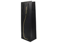 Bolsa de regalo para botella negro con dorado 35x12x9cm