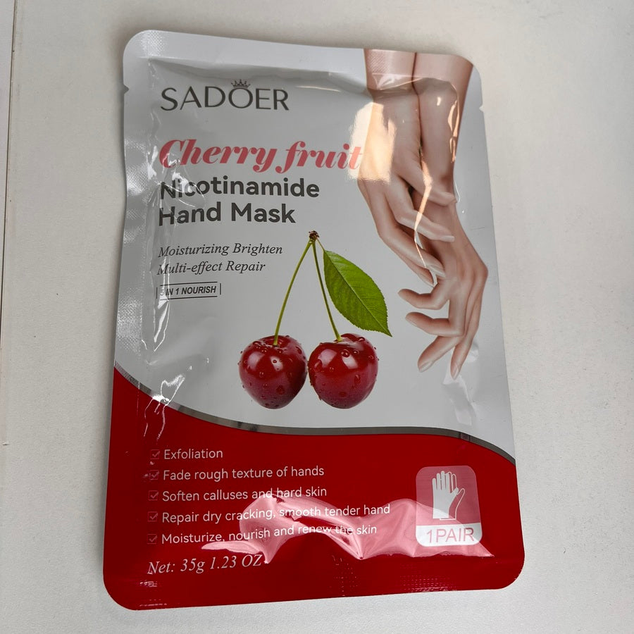 Mascarilla exfoliante para manos cereza