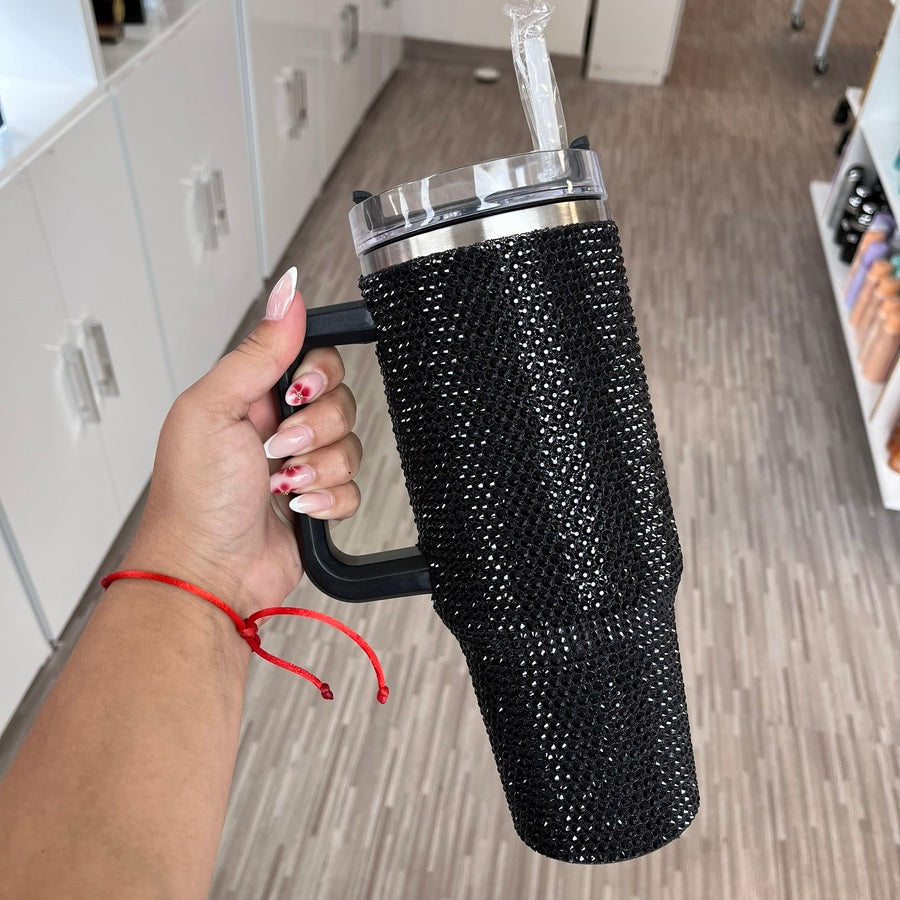 Vaso trendy brillos Negro