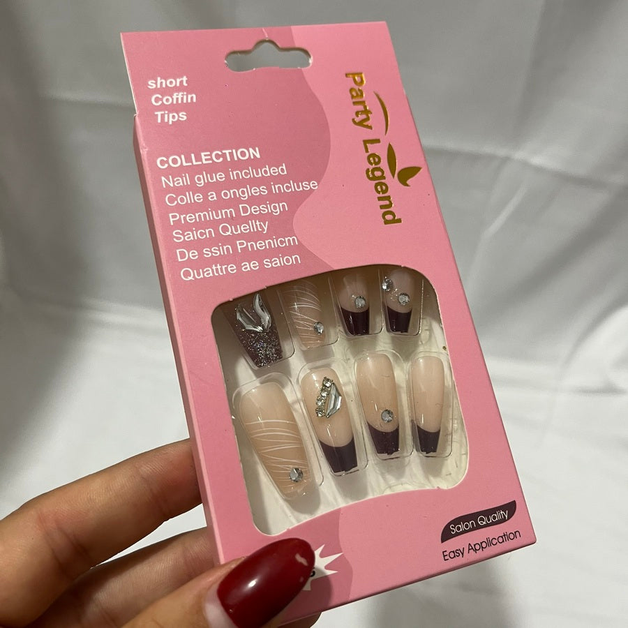 Set uñas press on party legend