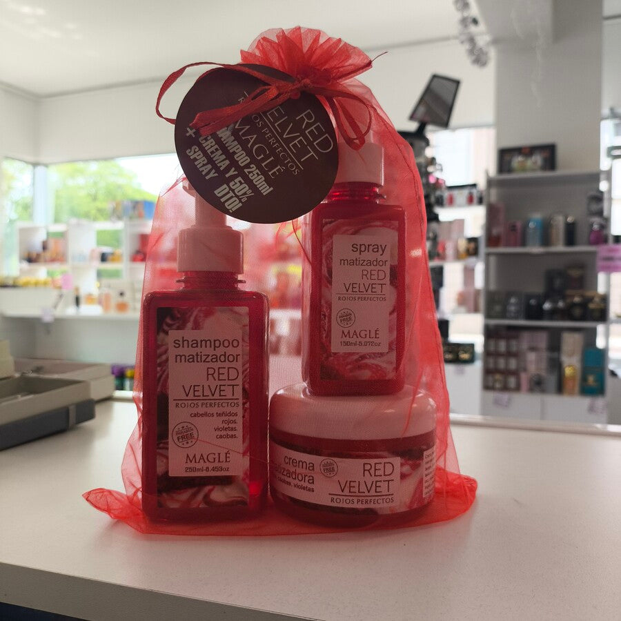 Shampoo 250ml + Crema + Spray Red Velvet