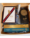 Promo 4 perfumes de caballero + frasco recargable de REGALO
