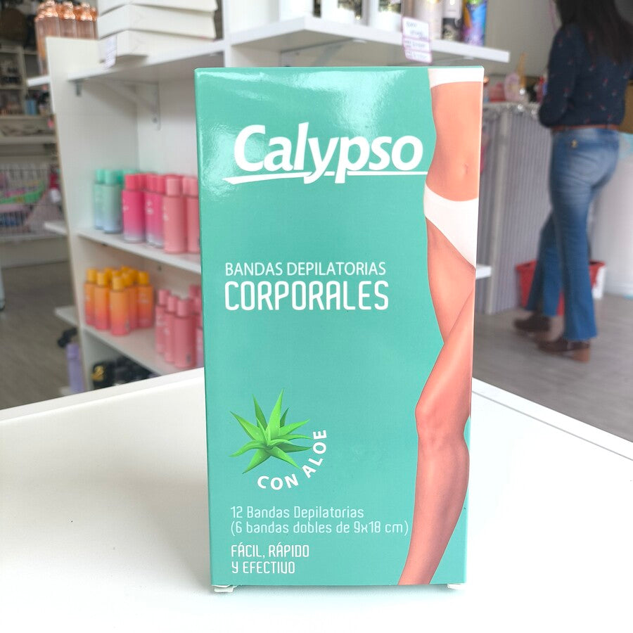 Bandas depilatorias corporales con Aloe Calypso x12 unidades