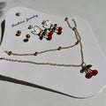 Set collares + caravanas cereza