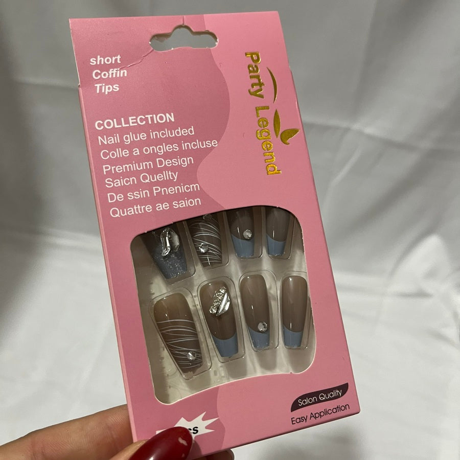 Set uñas press on party legend