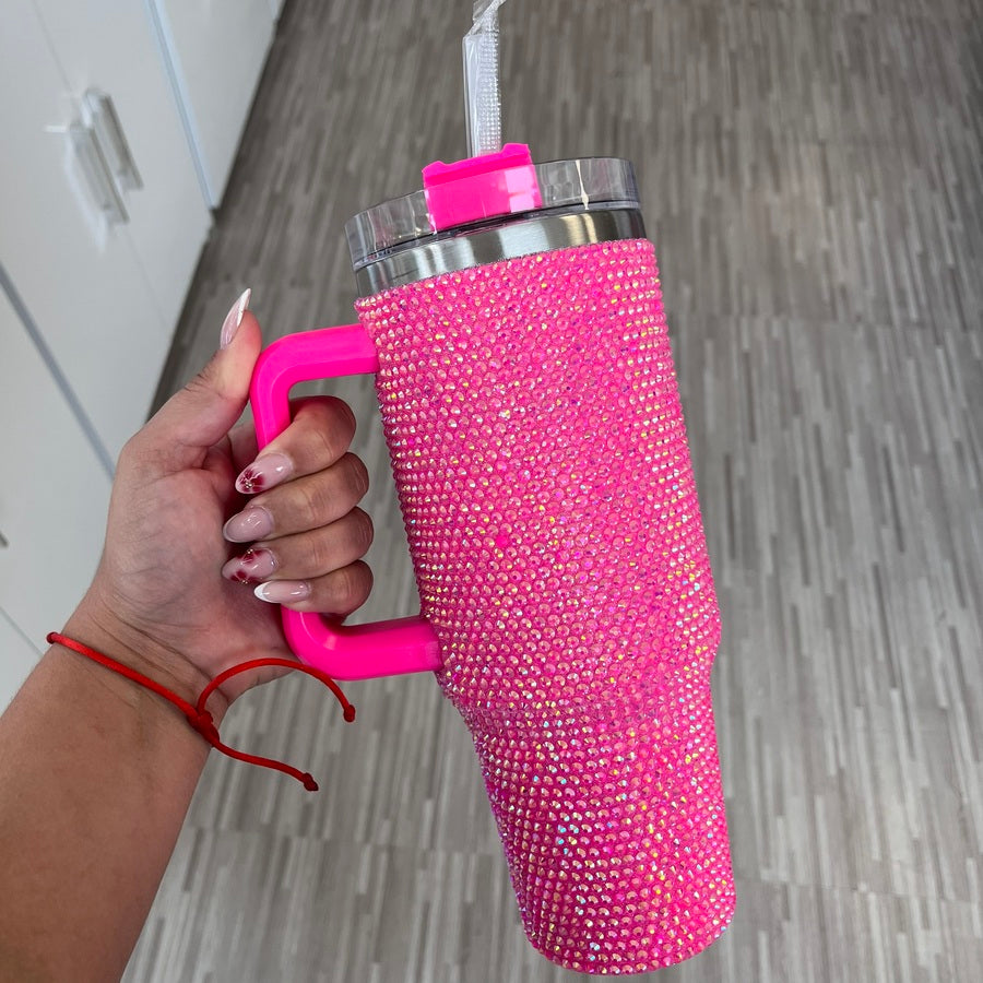 Vaso trendy brillos Rosa