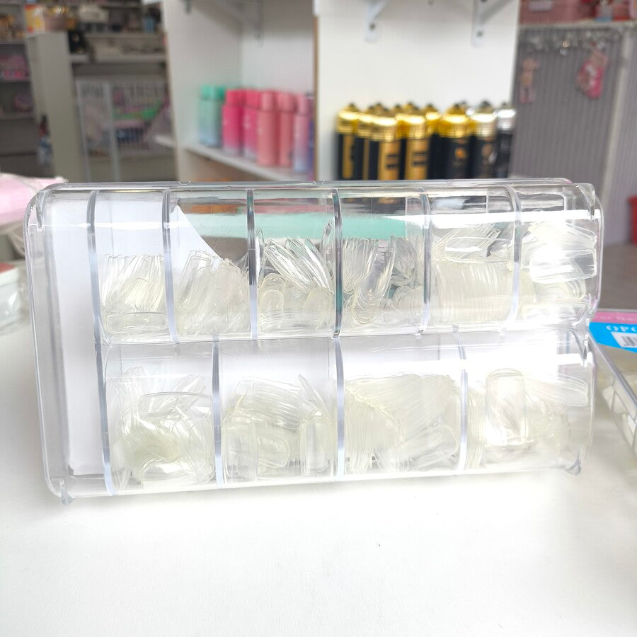 Tips para uñas color transparente 500un