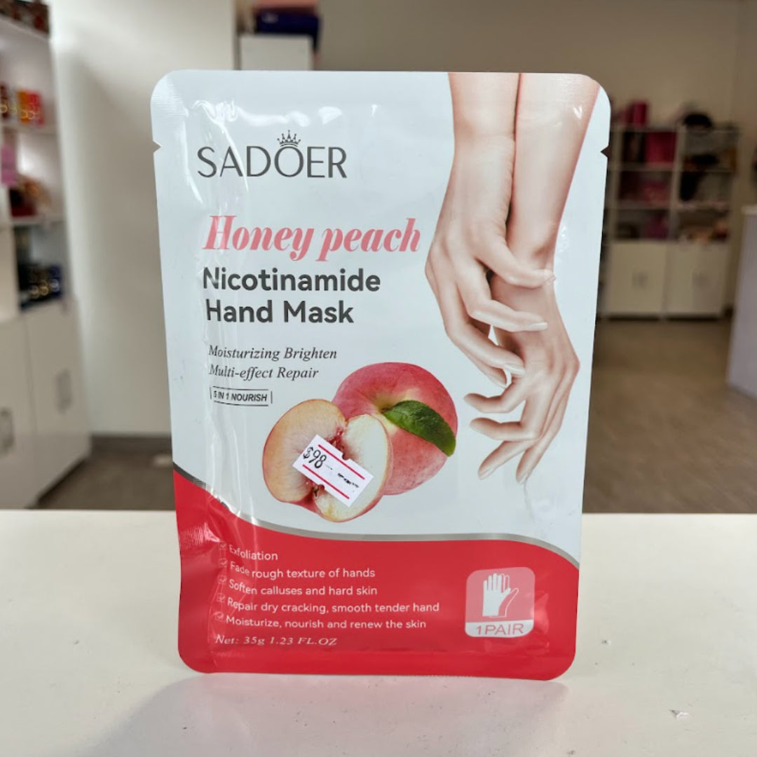 Mascarilla hidratante para manos durazno
