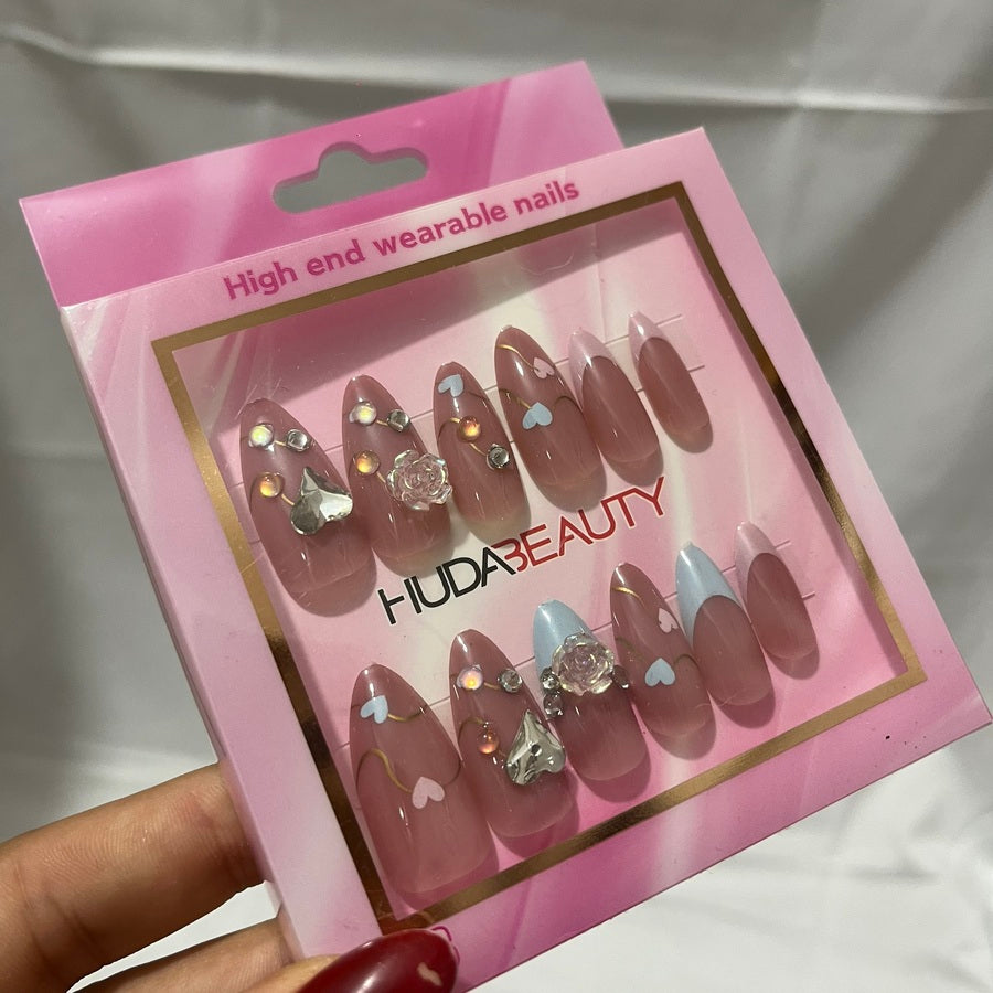 Uñas press on con accesorios 12pcs
