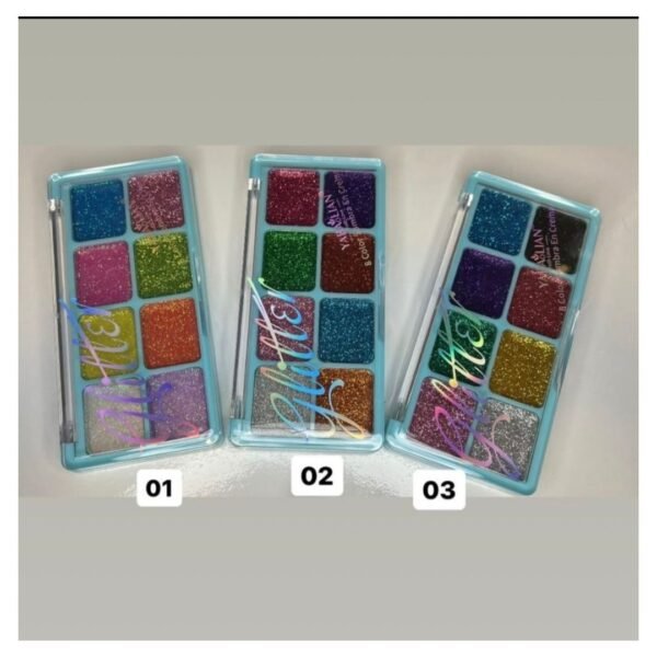 Paleta glitter 8 tonos