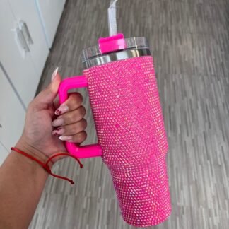 Vaso trendy brillos Rosa