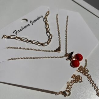 Set x3 collares cereza
