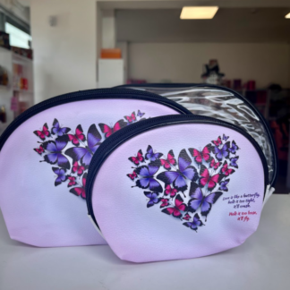 Set x3 necesser mariposas violeta