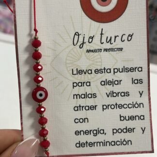 Pulsera ojo  turco rojo
